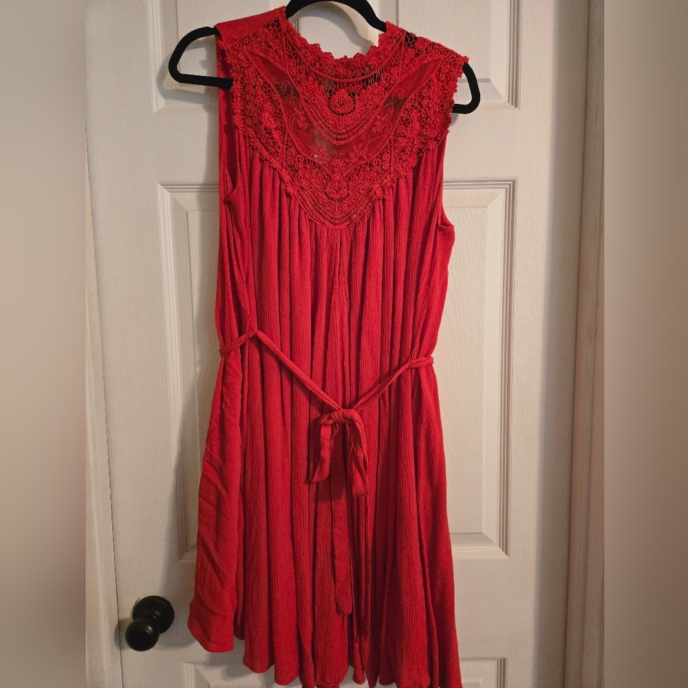 Elegant Red Lace Dress Torrid 00